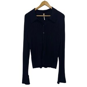 Free people botton‎ up knit sweater size L